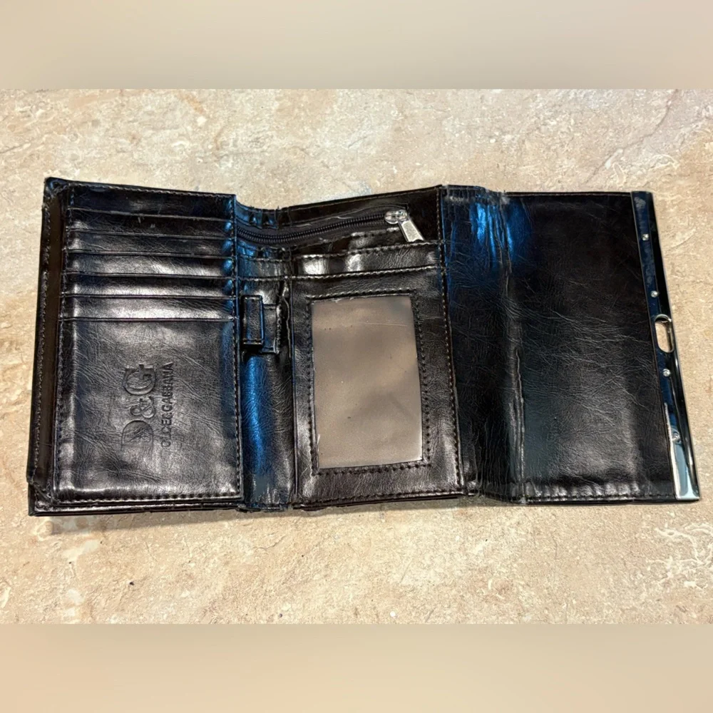 D&G Wallet Black Faux/Leather Wallet Repair Project As Is